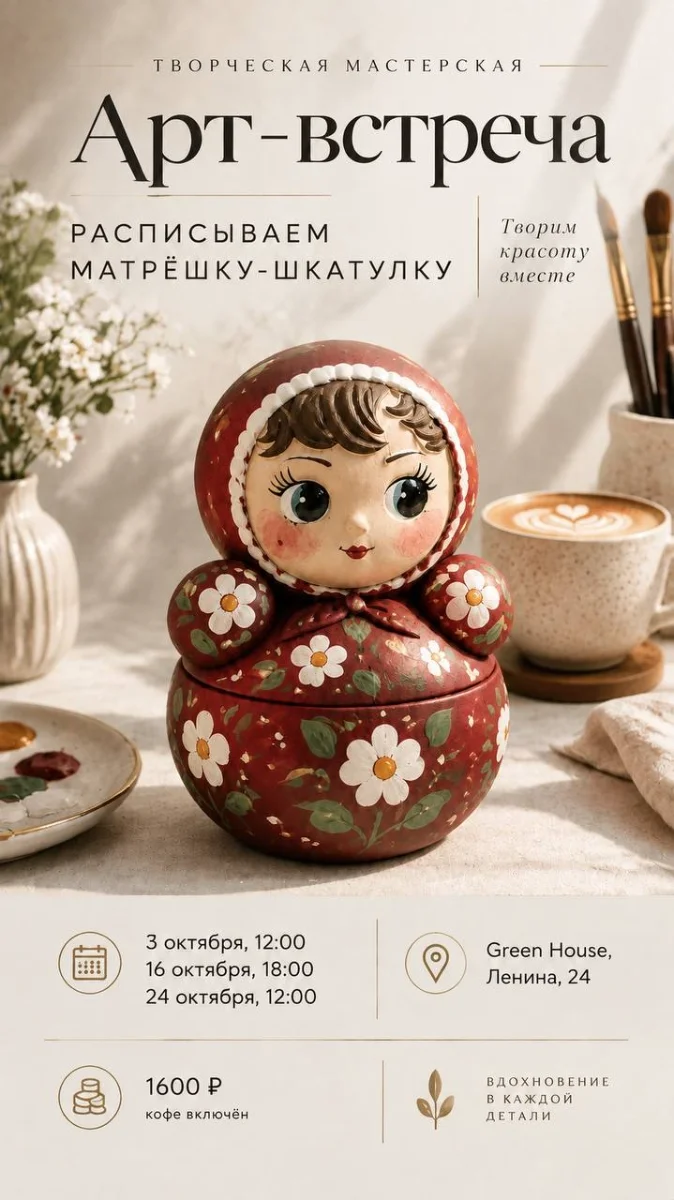 Мастер класс по созданию гипсовой трендовой матрёшки